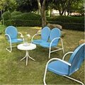 Classic Accessories Crosley Furniture Griffith 4 Pc. Metal Outdoor Conversation Seating Set-Loveseat VE3590620